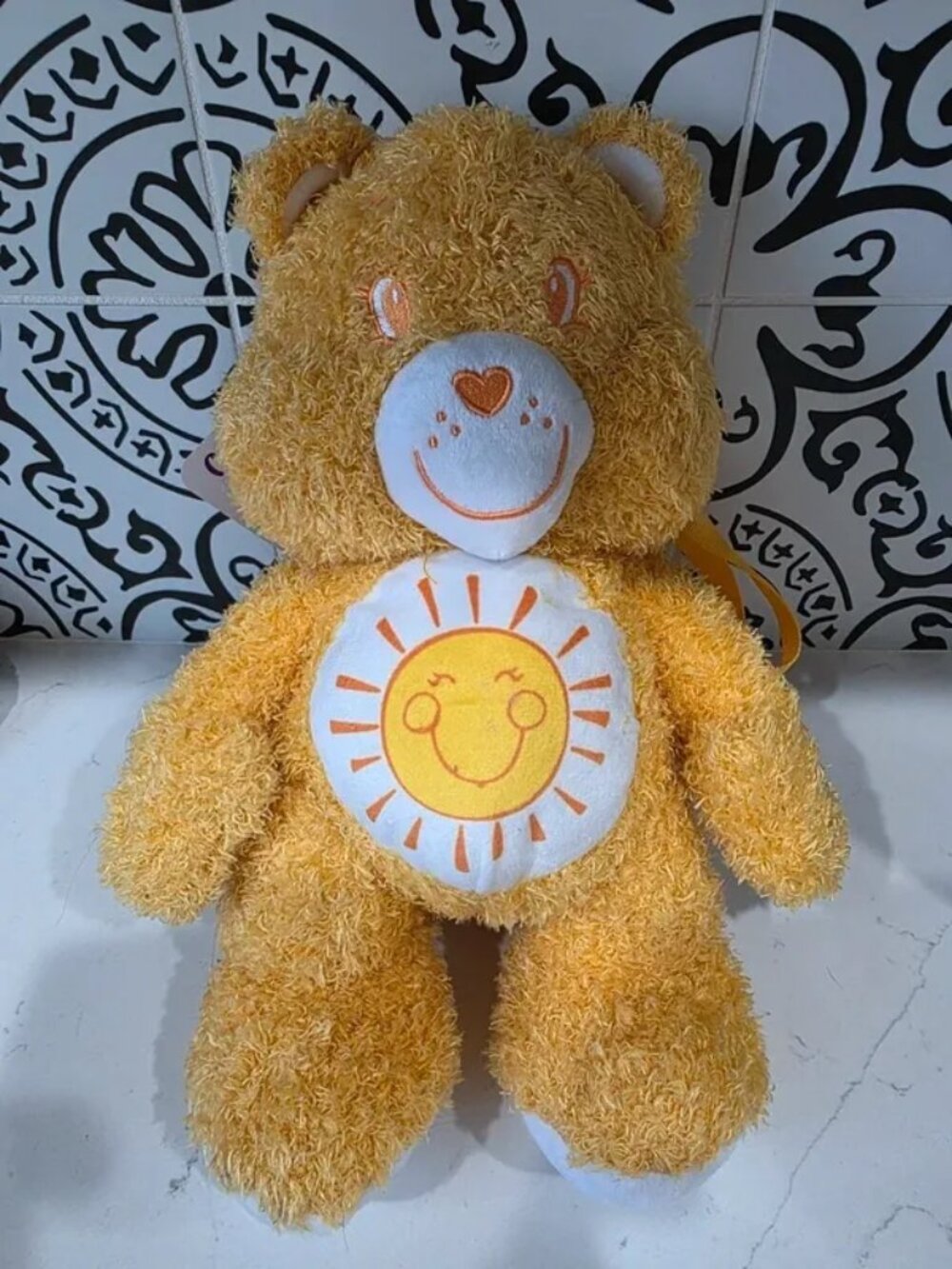 Care Bears Funshine Bear Plush Backpack Yellow 13” NWT Adjustable Straps